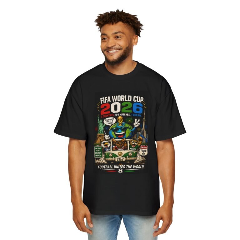 fifa world cup 2026 tee — football unites the world graphic men's oversized t shirt