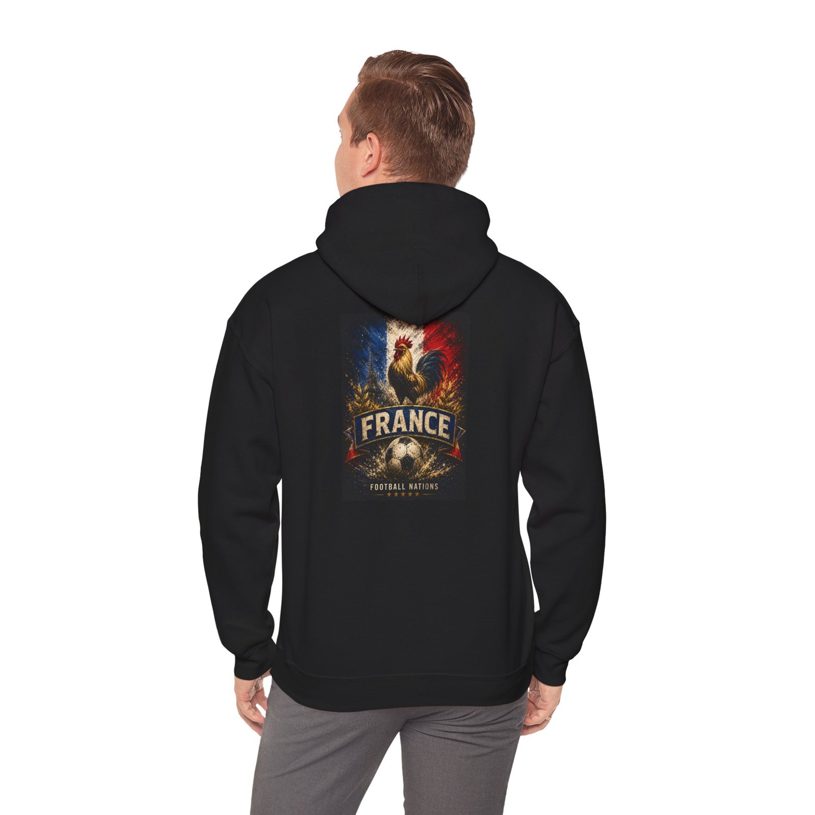 france soccer unisex hoodie – tricolor eagle football hoodie for fans