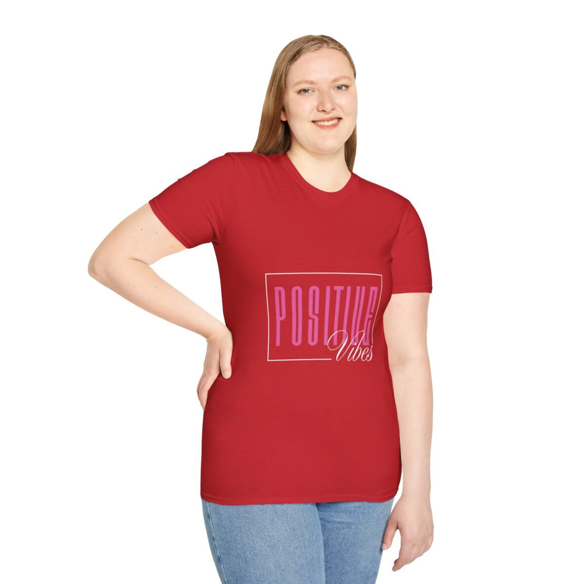 positive vibes unisex t shirt — retro pink box graphic tee