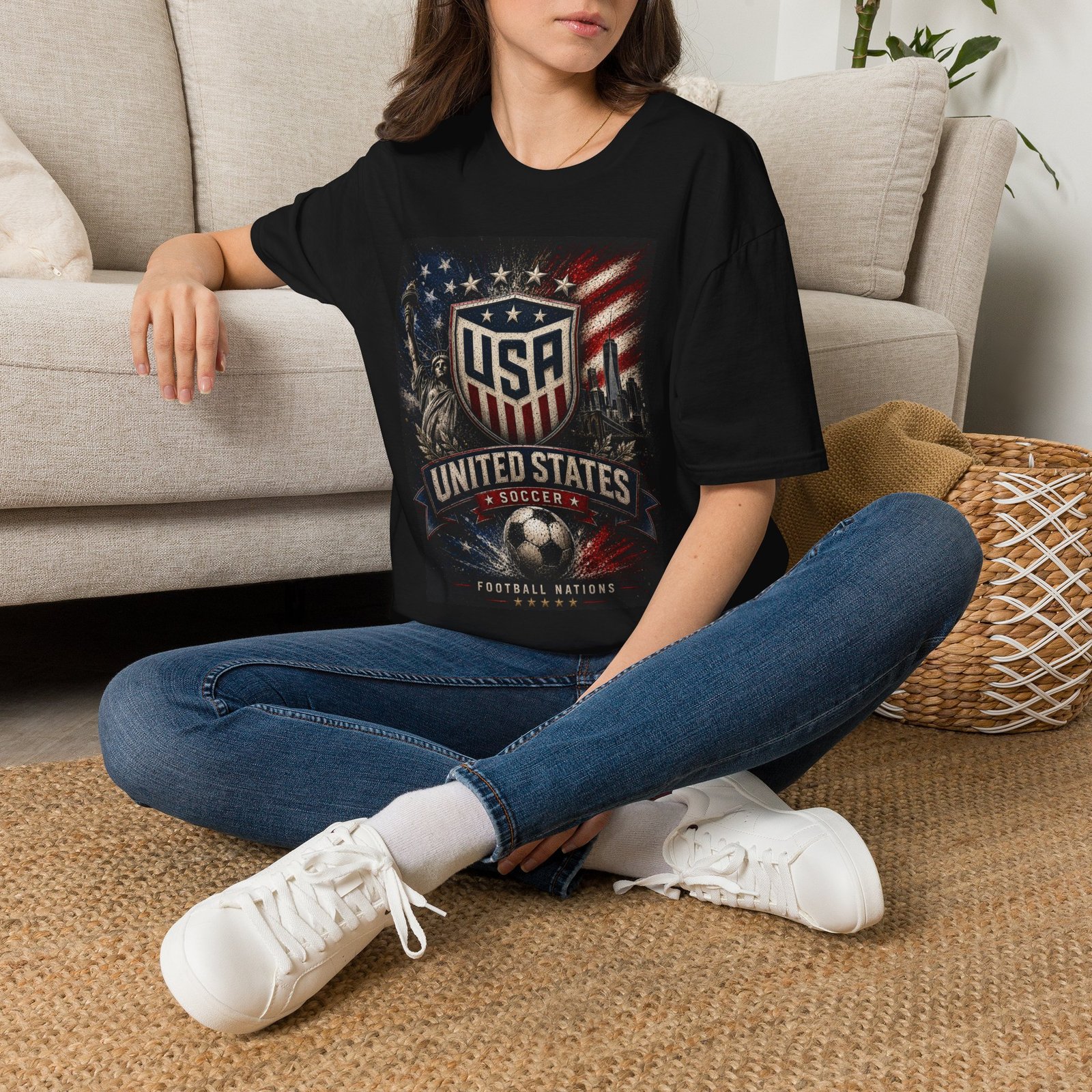 usa shield soccer unisex t shirt — united states football nation patriotic tee