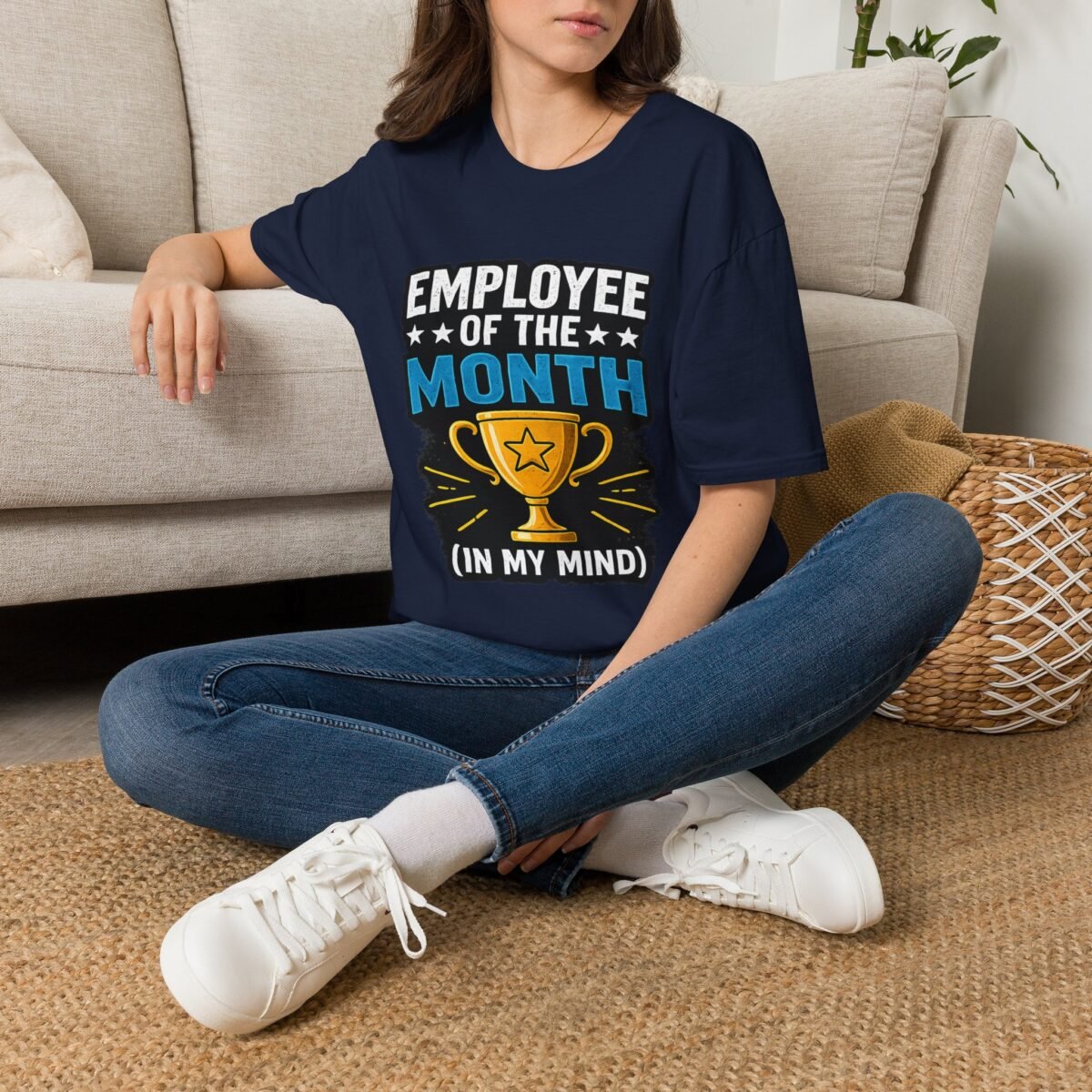 employee of the month unisex t shirt — funny trophy design ("in my mind")