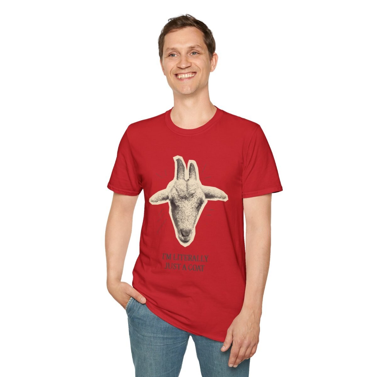 goat graphic unisex t shirt — “i’m literally just a goat” funny farm animal tee