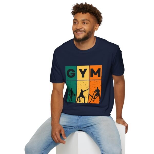 gym retro blocks unisex t‑shirt – vintage fitness workout tee