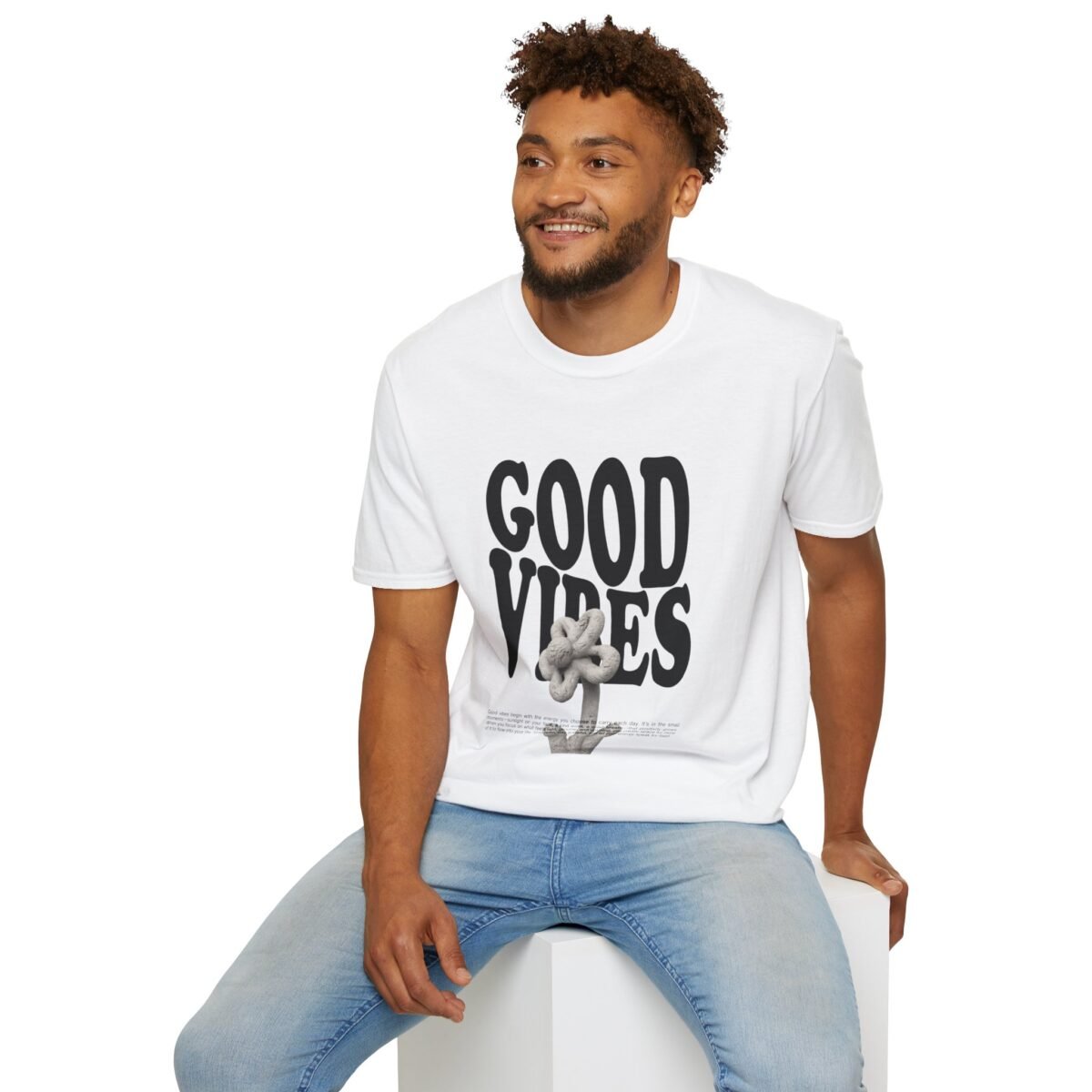 good vibes unisex t shirt — retro bold text graphic tee