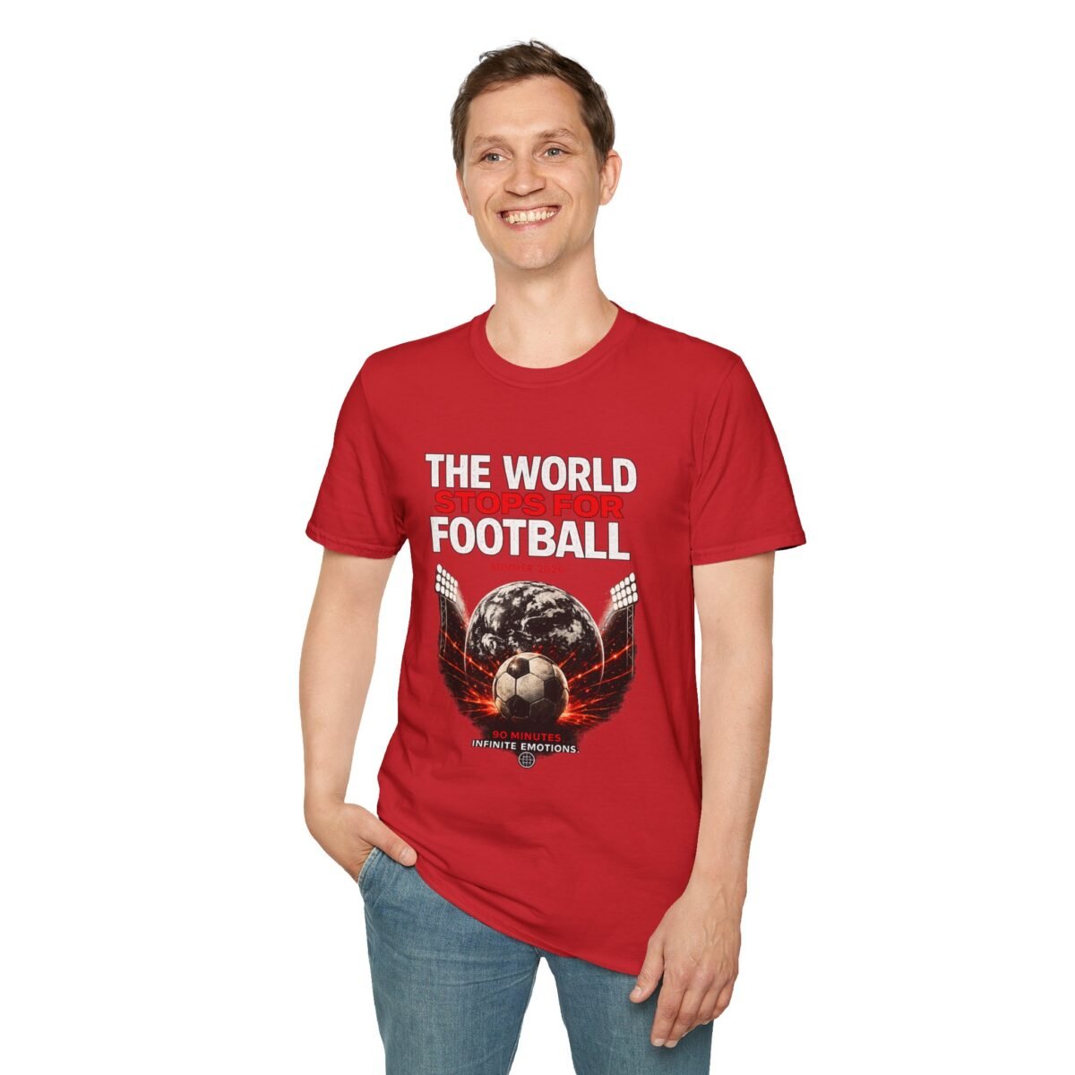 football unisex t shirt — "the world stops for football" summer 2026 fan tee