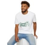 good vibes sun unisex t shirt — retro green positive graphic tee