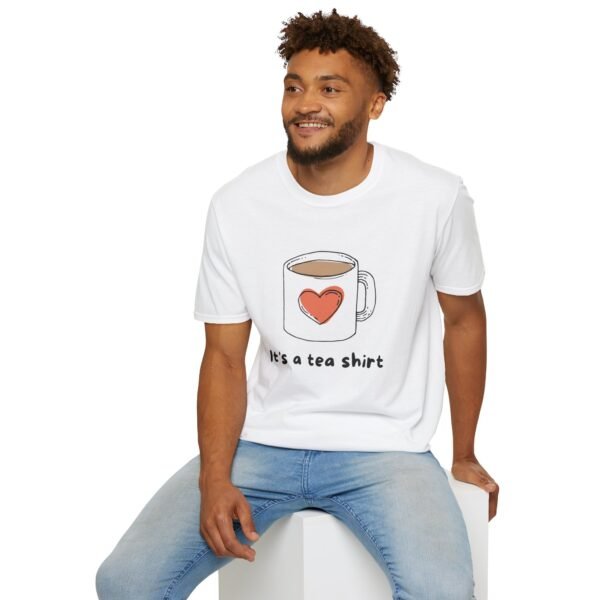 tea mug heart unisex t shirt — "it's a tea shirt" cute tea lover tee