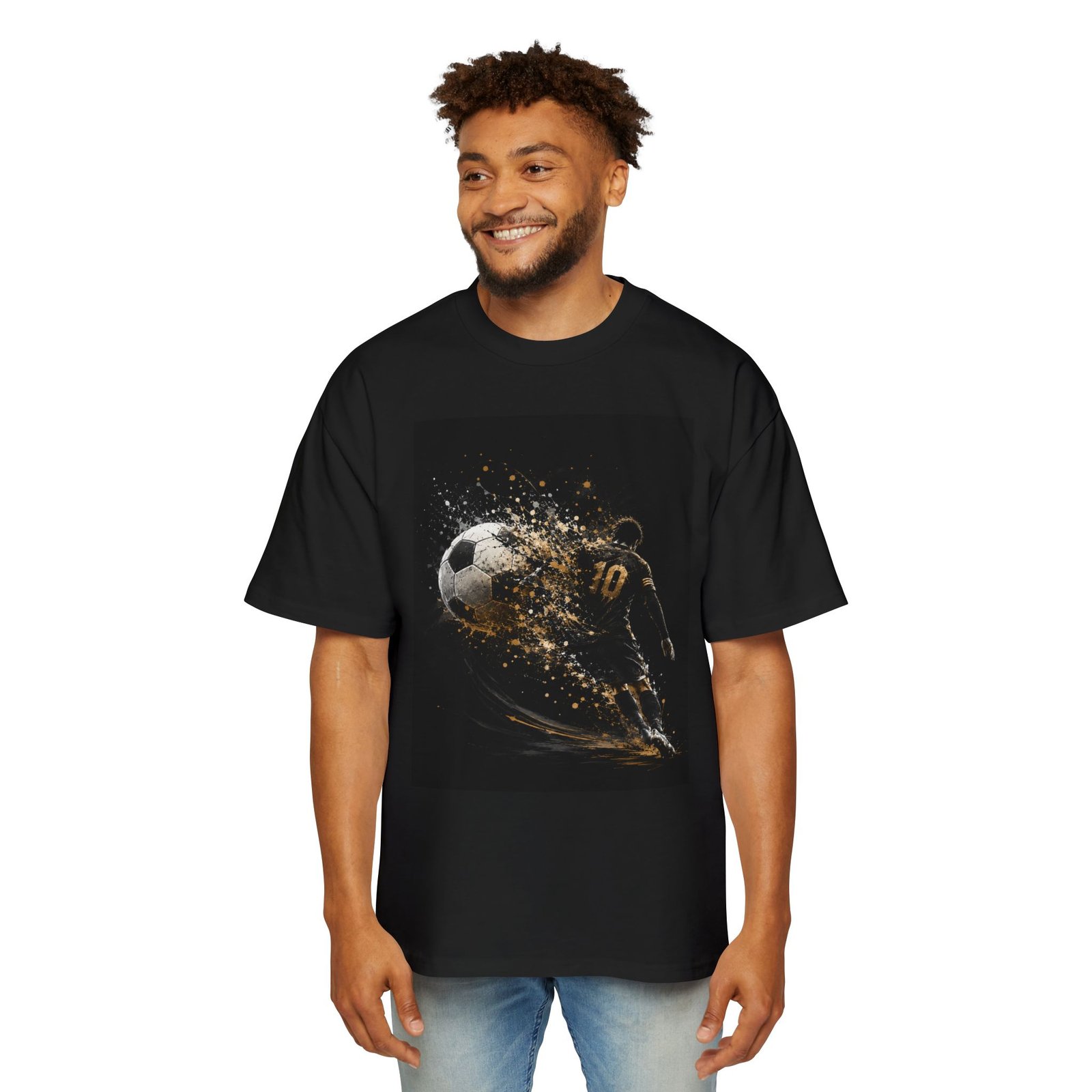 soccer explosion tee — men’s oversized football graphic shirt