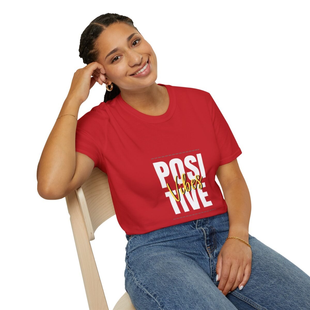 positive vibes unisex t shirt — bold graphic "positive" tee