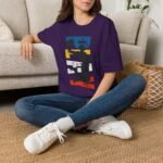 basketball silhouette unisex t shirt — retro block letter dunk design