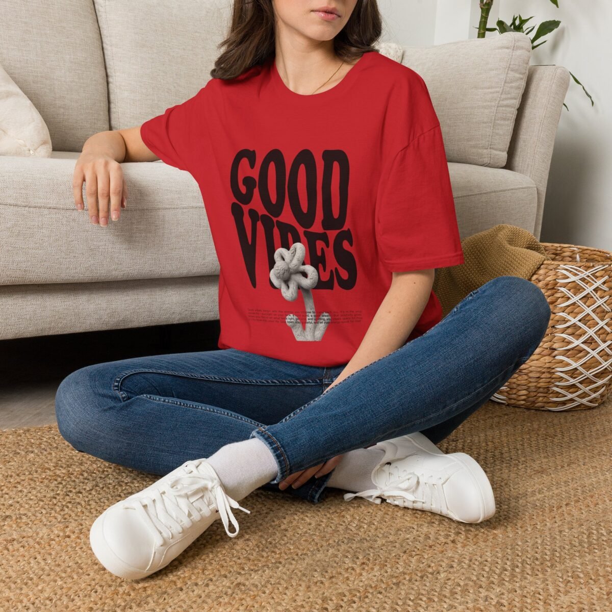 good vibes unisex t shirt — retro bold text graphic tee