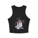 racer tank — 'lucea mom' mom & child illustration women crop tank top