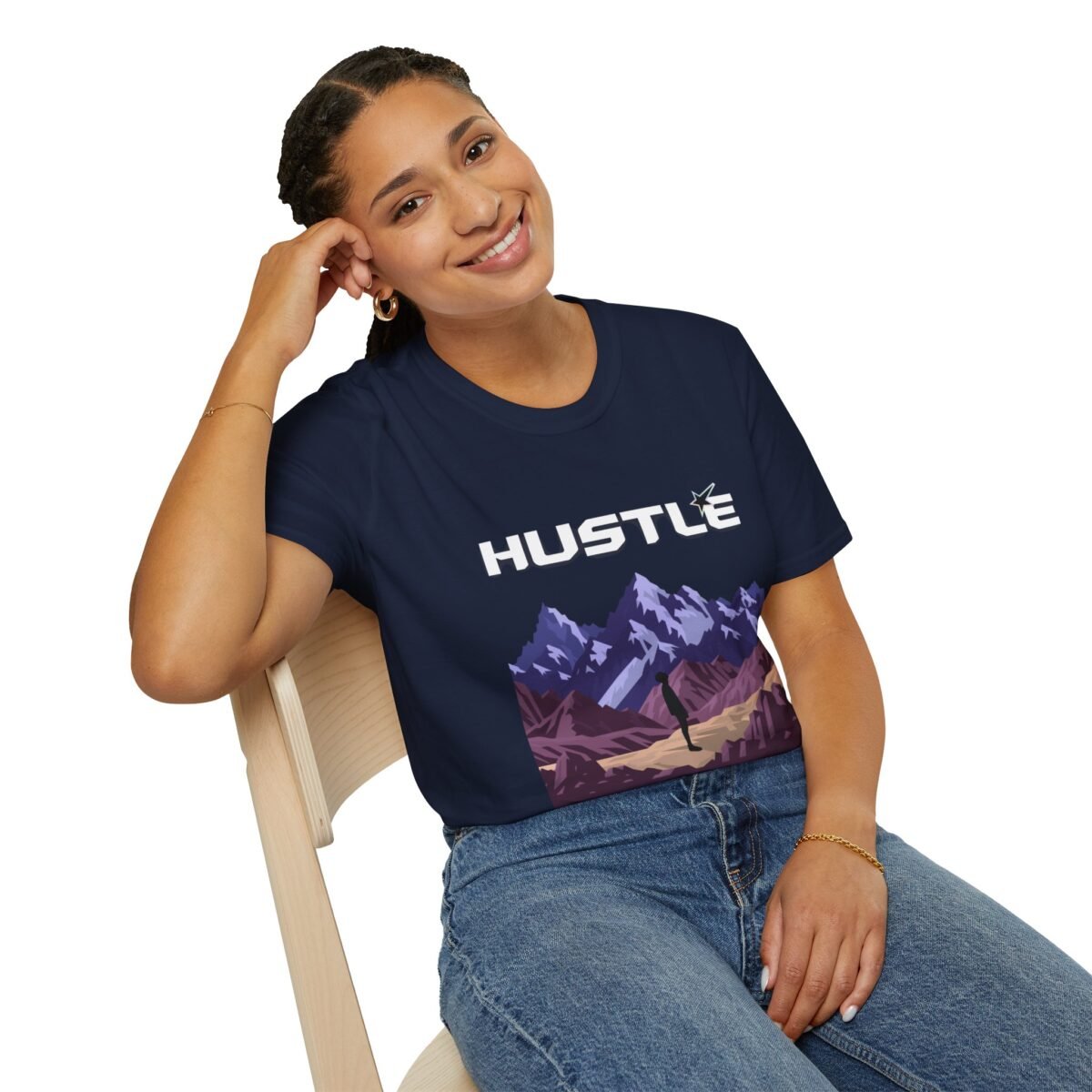 hustle mountain unisex t shirt — motivational adventure graphic tee