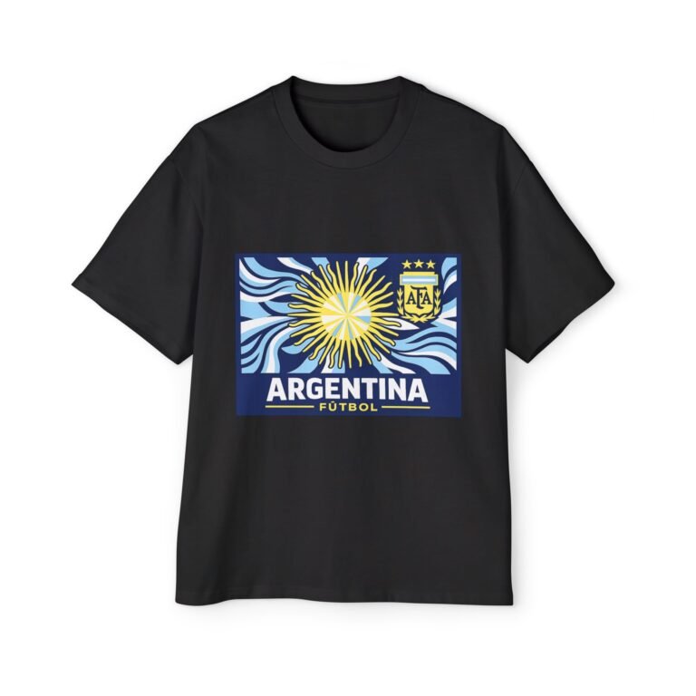 argentina futbol tee — retro suncrest soccer men's oversized t shirt