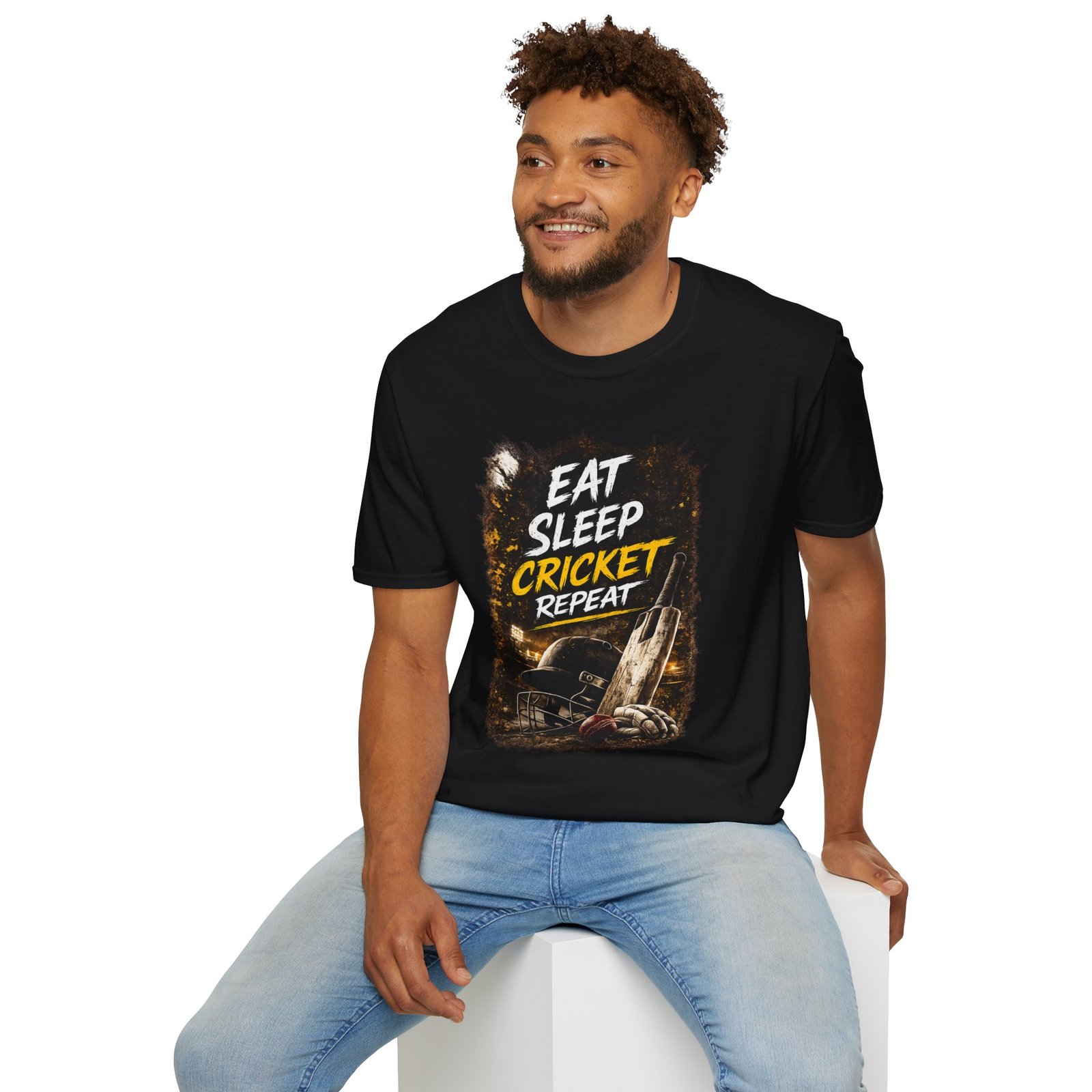 eat sleep cricket repeat unisex t shirt — cricket lover graphic tee