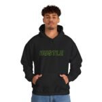 hustle unisex hoodie — neon outline motivational pullover