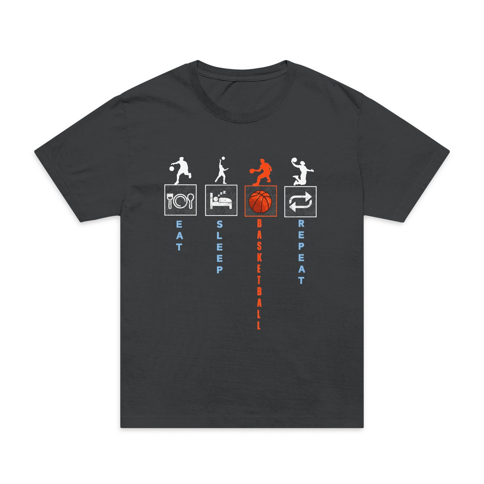 basketball beat sleep repeat t shirt — men’s oversized garment dyed tee