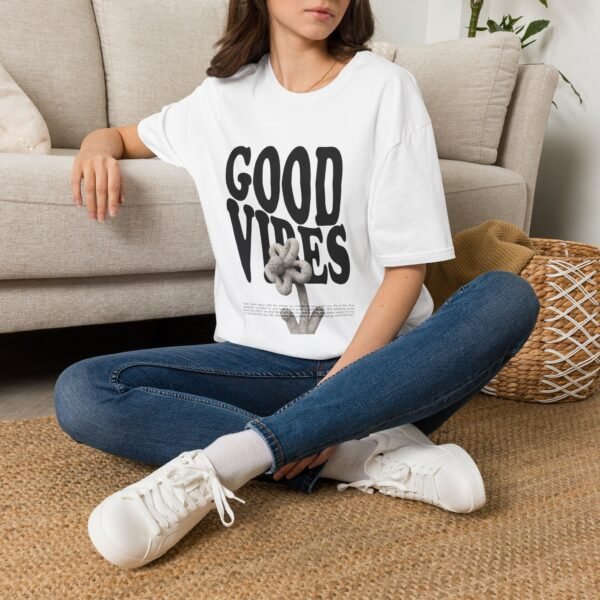 good vibes unisex t shirt — retro bold text graphic tee