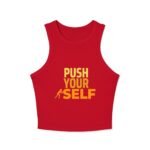push your self racer women's tank crop top – women's motivational workout tank top