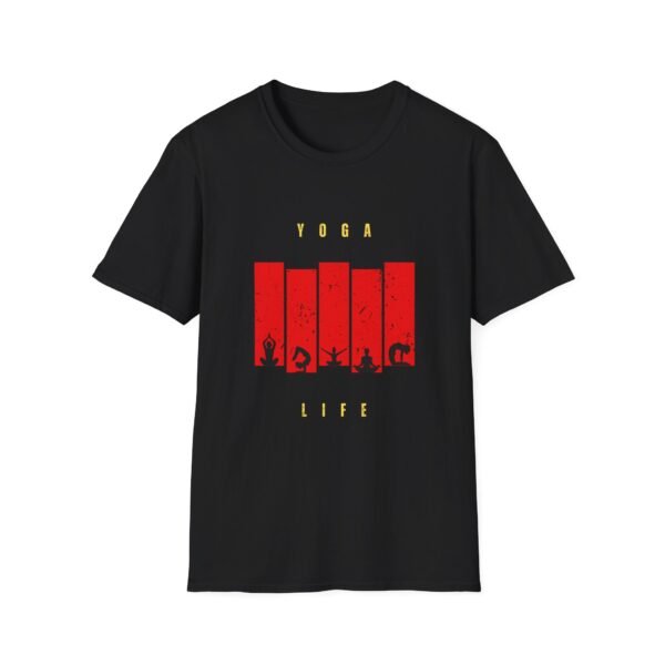 yoga life women's t‑shirt — minimal retro bar graphic tee