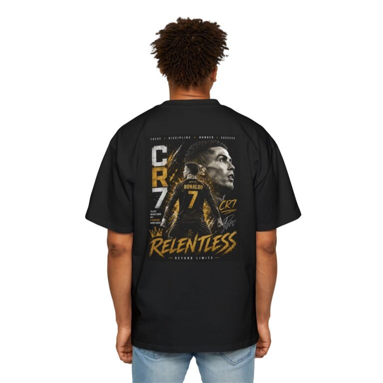 cr7 'relentless' soccer tee — men's graphic jersey oversized t shirt