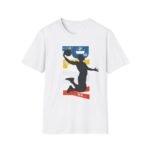 basketball silhouette unisex t shirt — retro block letter dunk design