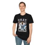 goat soccer unisex t shirt — 'touch of genius' argentina jersey fan tee