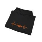 coffee heartbeat unisex hoodie — minimalist coffee ecg pullover