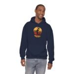 basketball sunset unisex hoodie — retro dunk silhouette pullover