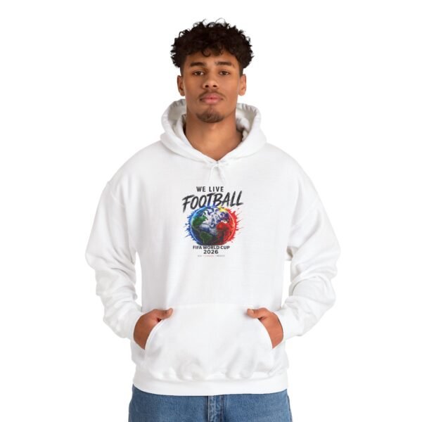 we live football unisex hoodie – world cup 2026 globe soccer graphic sweatshirt