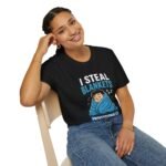 i steal blankets unisex t shirt — funny cozy blanket thief graphic tee