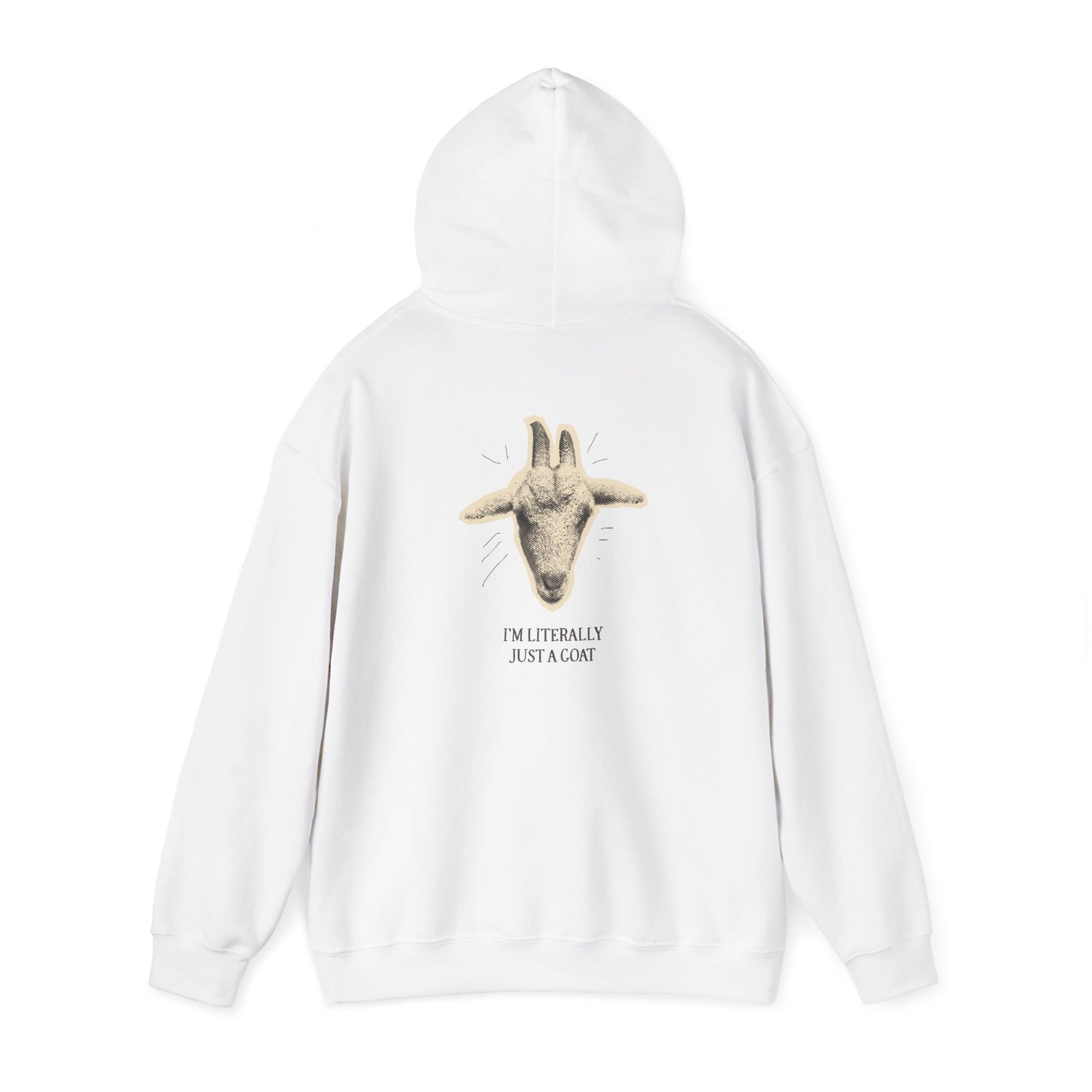 goat graphic unisex hoodie – “i’m literally just a goat” cute farm animal sweatshirt