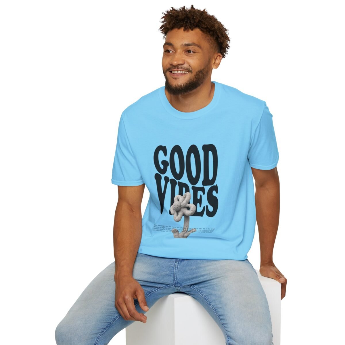 good vibes unisex t shirt — retro bold text graphic tee