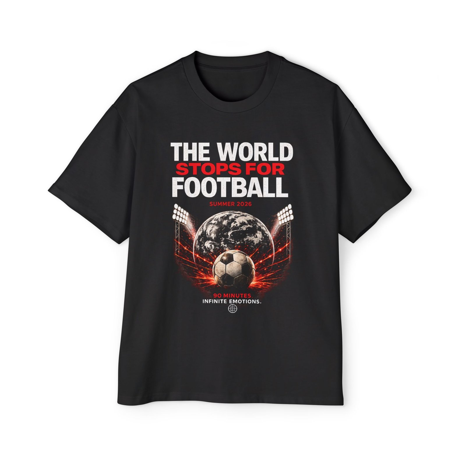 the world stops for football tee men's oversized t shirt
