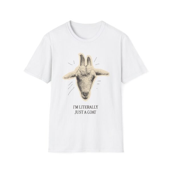 goat graphic unisex t shirt — “i’m literally just a goat” funny farm animal tee