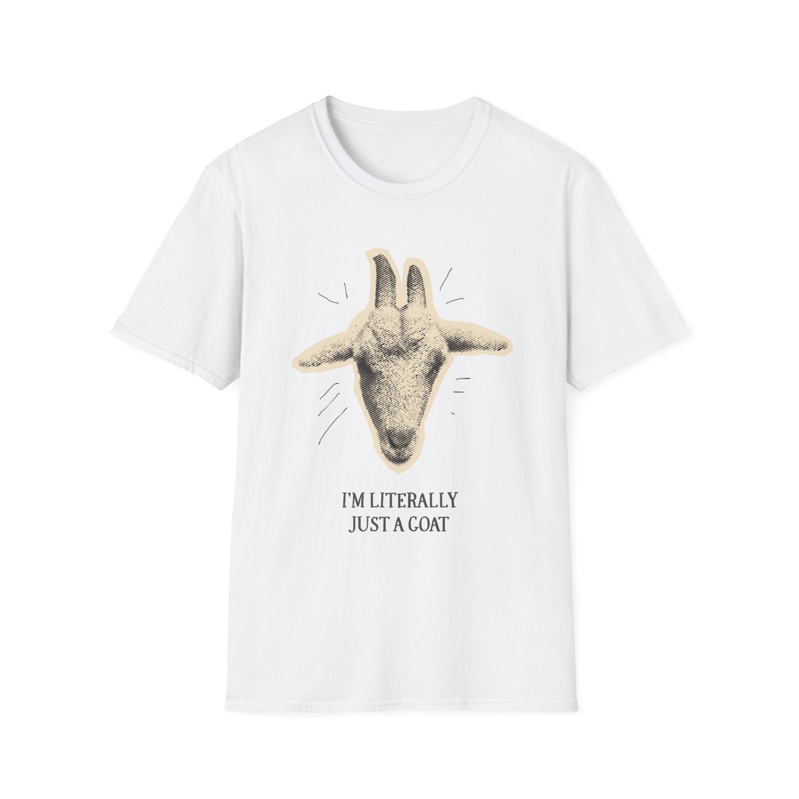 goat graphic unisex t shirt — “i’m literally just a goat” funny farm animal tee