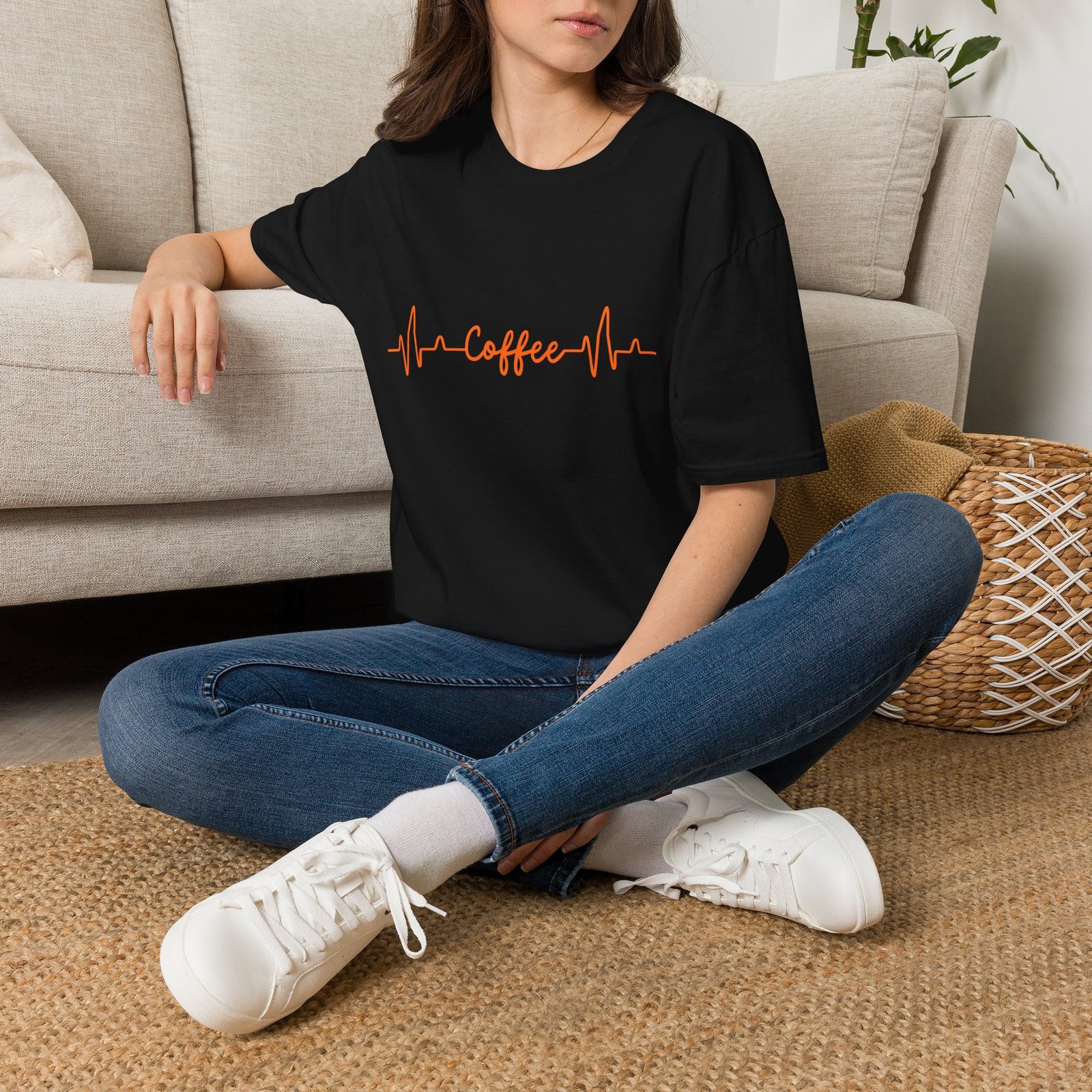 coffee heartbeat unisex t shirt — funny caffeine lover tee