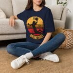basketball sunset unisex t shirt — vintage silhouette dunk graphic