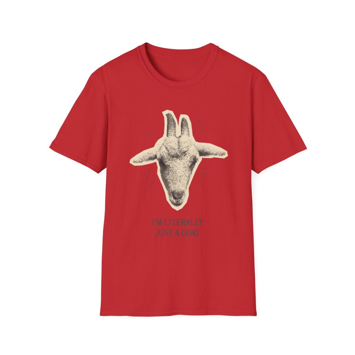 goat graphic unisex t shirt — “i’m literally just a goat” funny farm animal tee