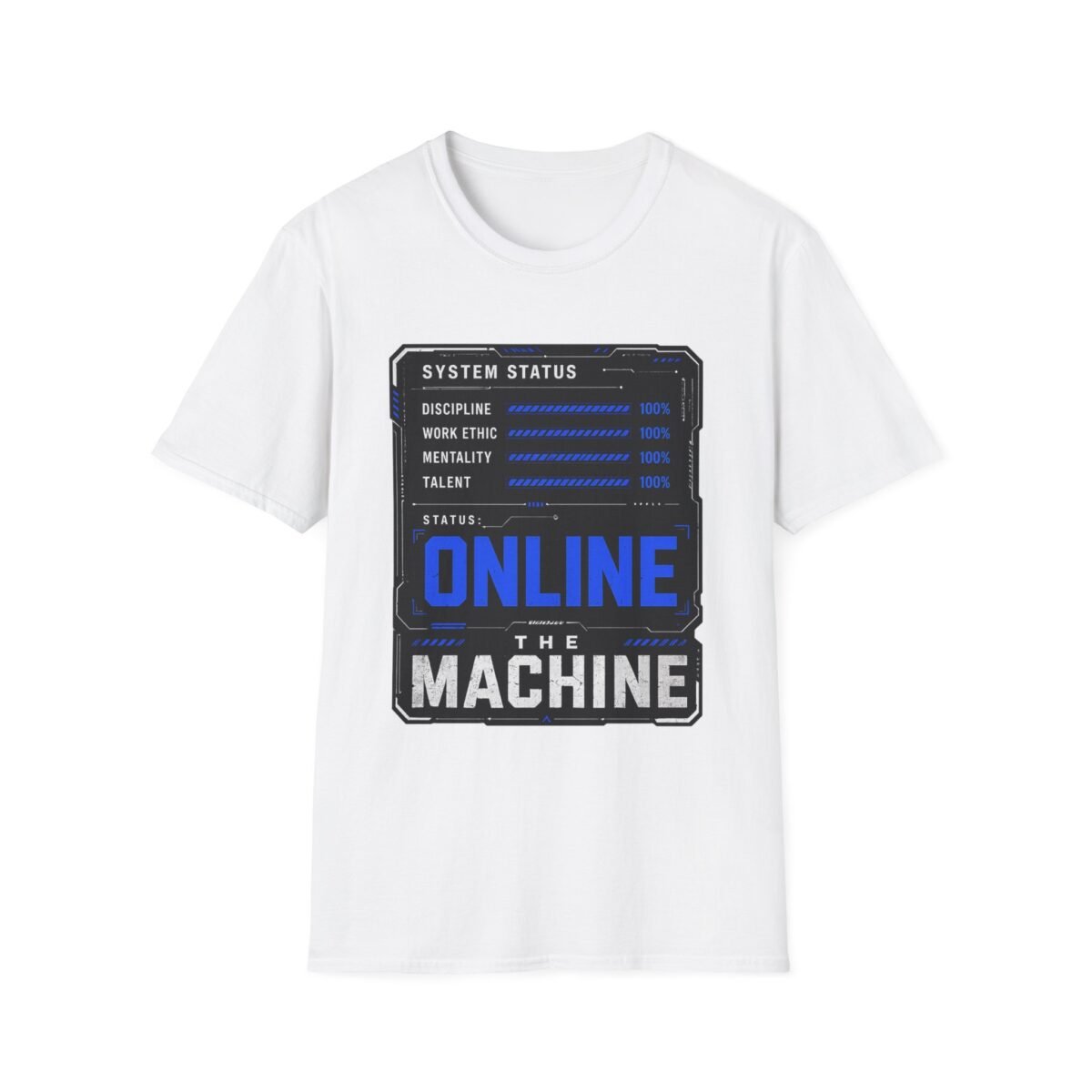 system status 'online the machine' unisex t shirt — gamer / productivity tech tee