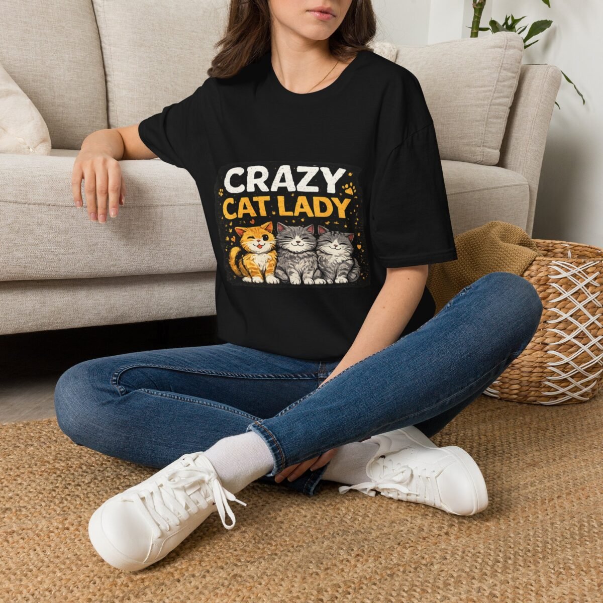 crazy cat lady women t shirt — cute retro cat graphic tee for cat moms