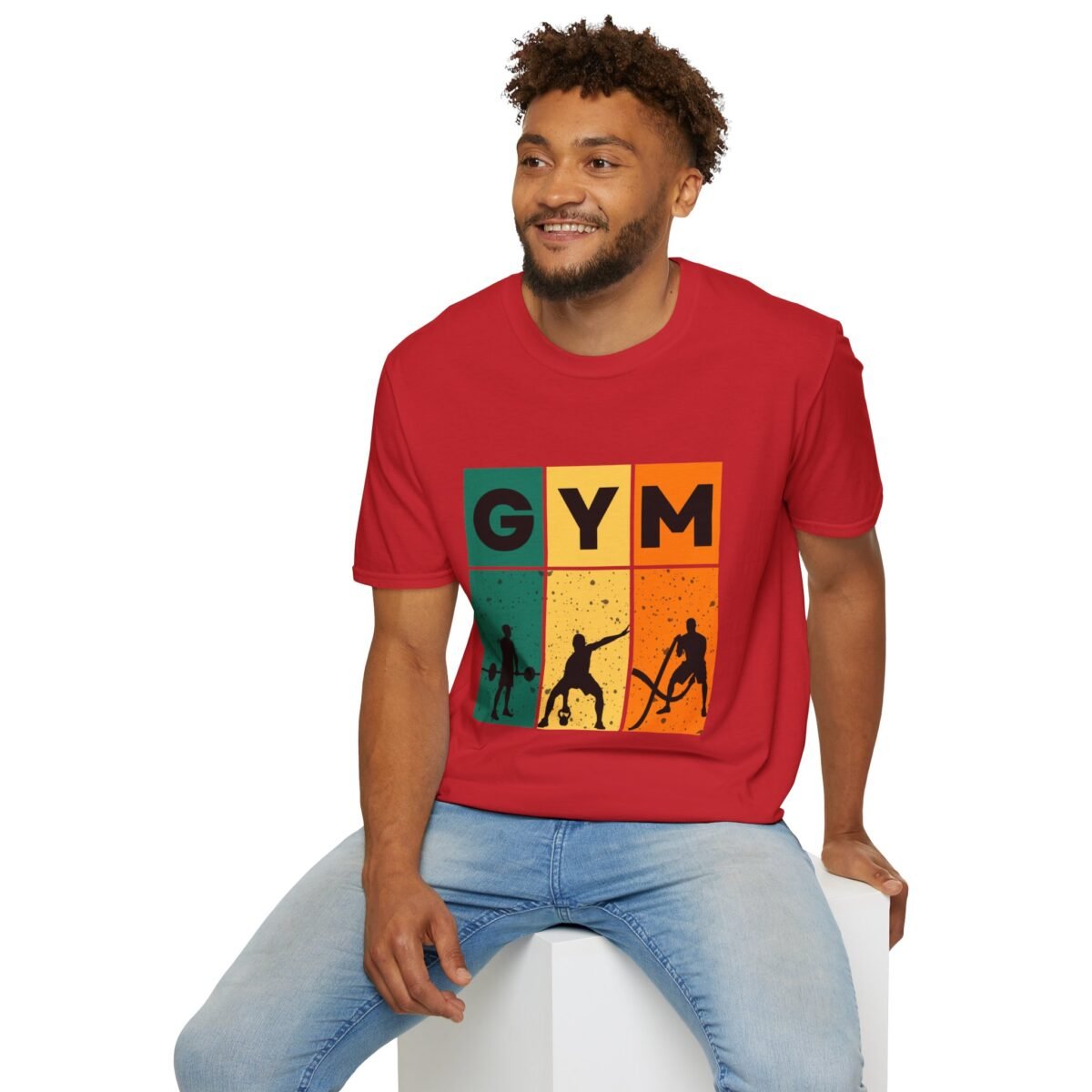 gym retro blocks unisex t‑shirt – vintage fitness workout tee