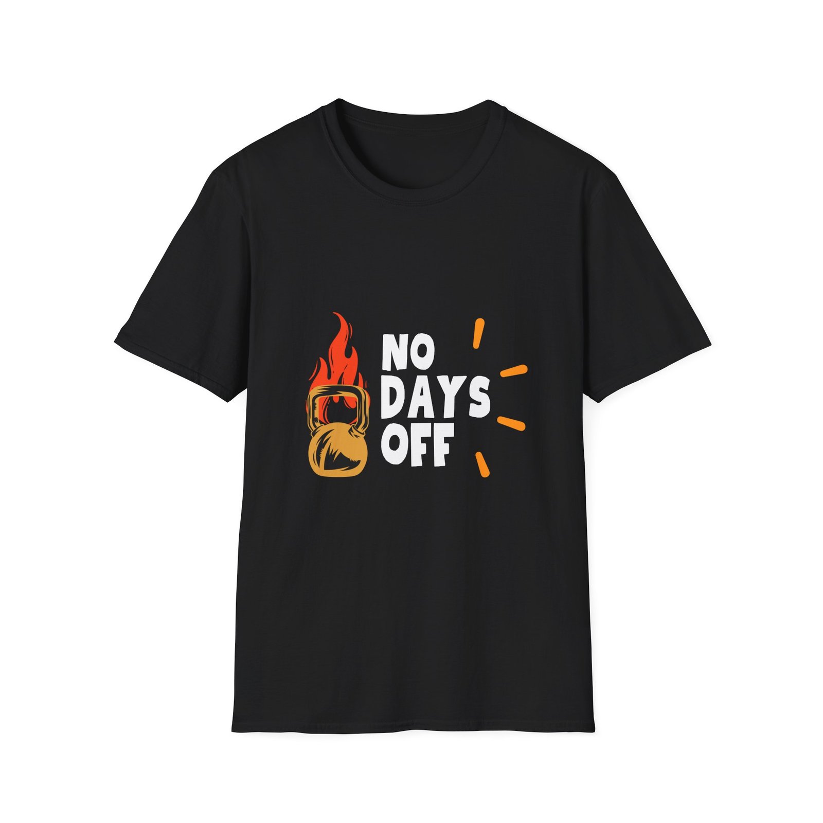 kettlebell on fire graphic unisex t shirt — fitness motivation workout tee