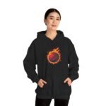 flaming cricket ball unisex hoodie — fire sports graphic sweatshirt