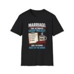 marriage: the ultimate group project unisex t shirt — funny couples tee with checklist design