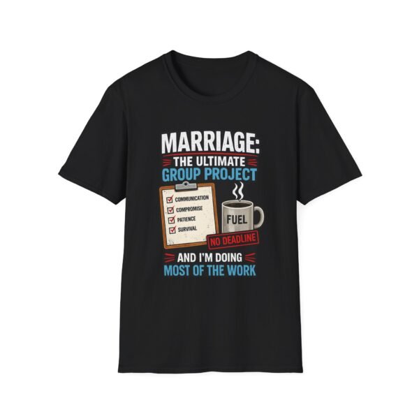 marriage: the ultimate group project unisex t shirt — funny couples tee with checklist design