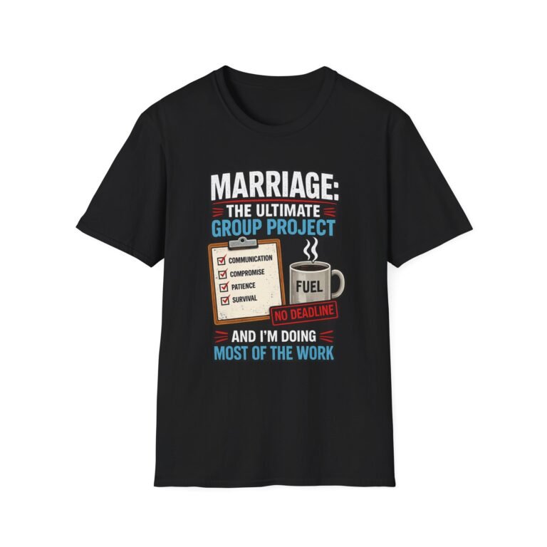 marriage: the ultimate group project unisex t shirt — funny couples tee with checklist design