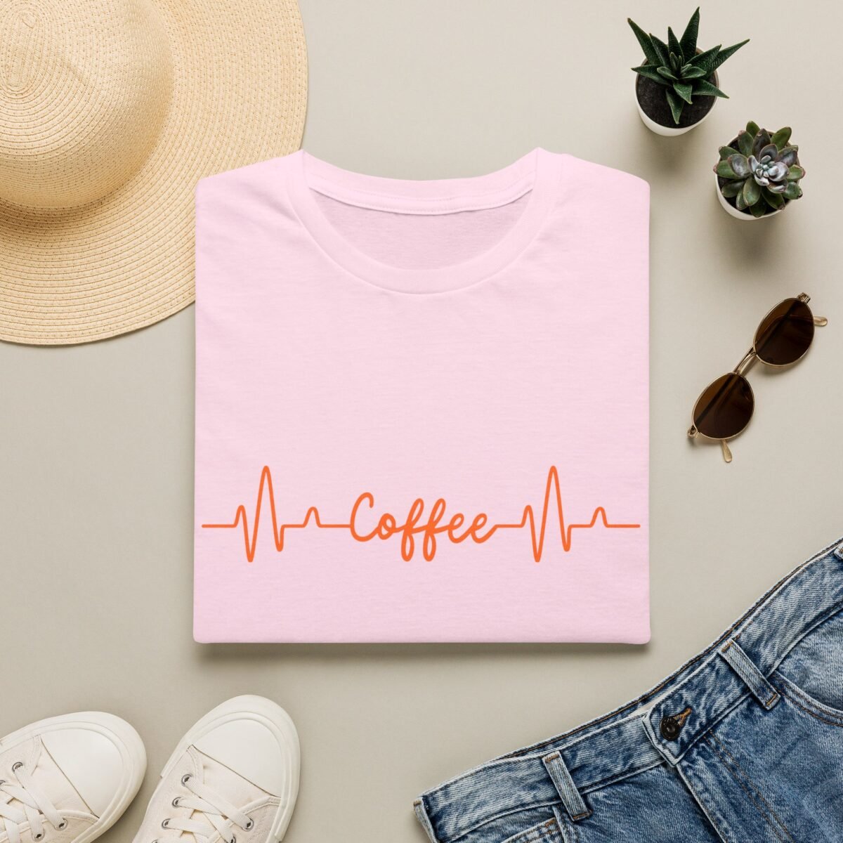 coffee heartbeat unisex t shirt — funny caffeine lover tee