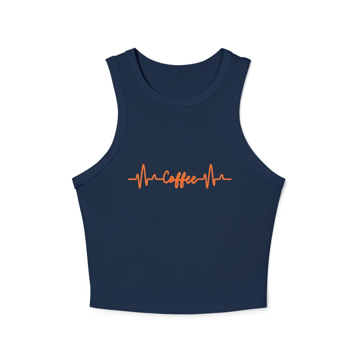 coffee heartbeat racer women tank crop top