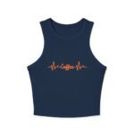 coffee heartbeat racer women tank crop top